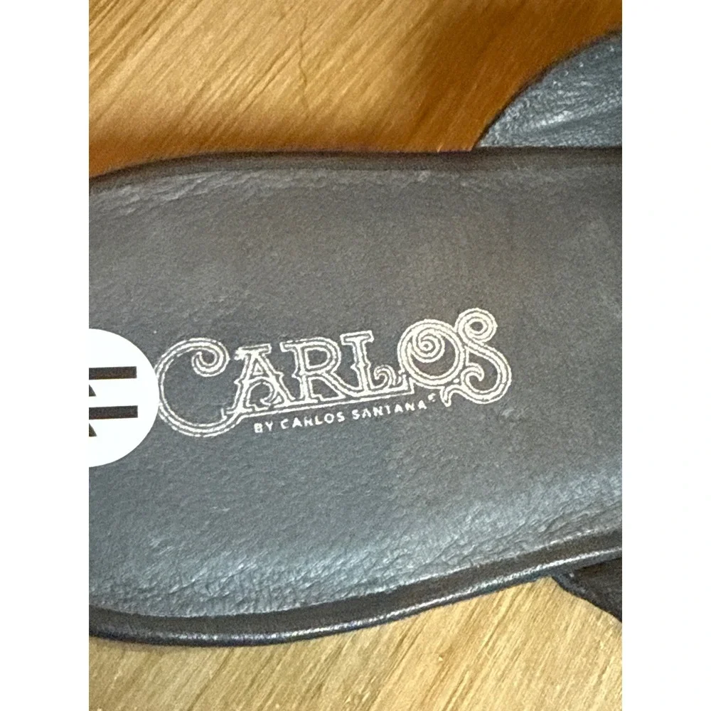 Carlos by Carlos Santana Mens Apollo Bit Slides Black Leather Mules 11D Wide